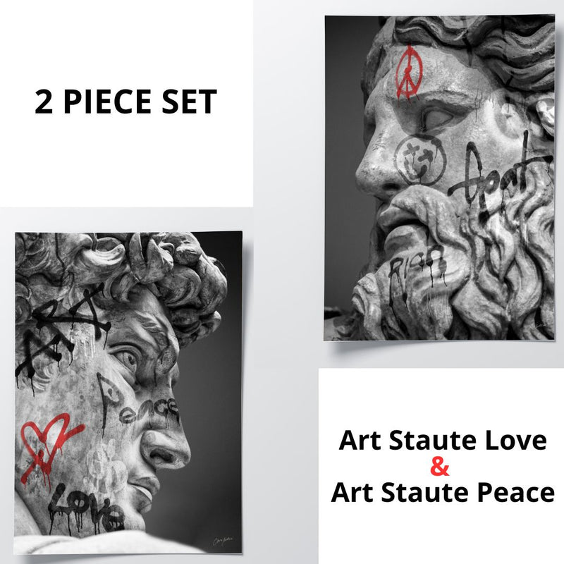 2 PIECE SET - Art Statue Love x Art Statue Peace